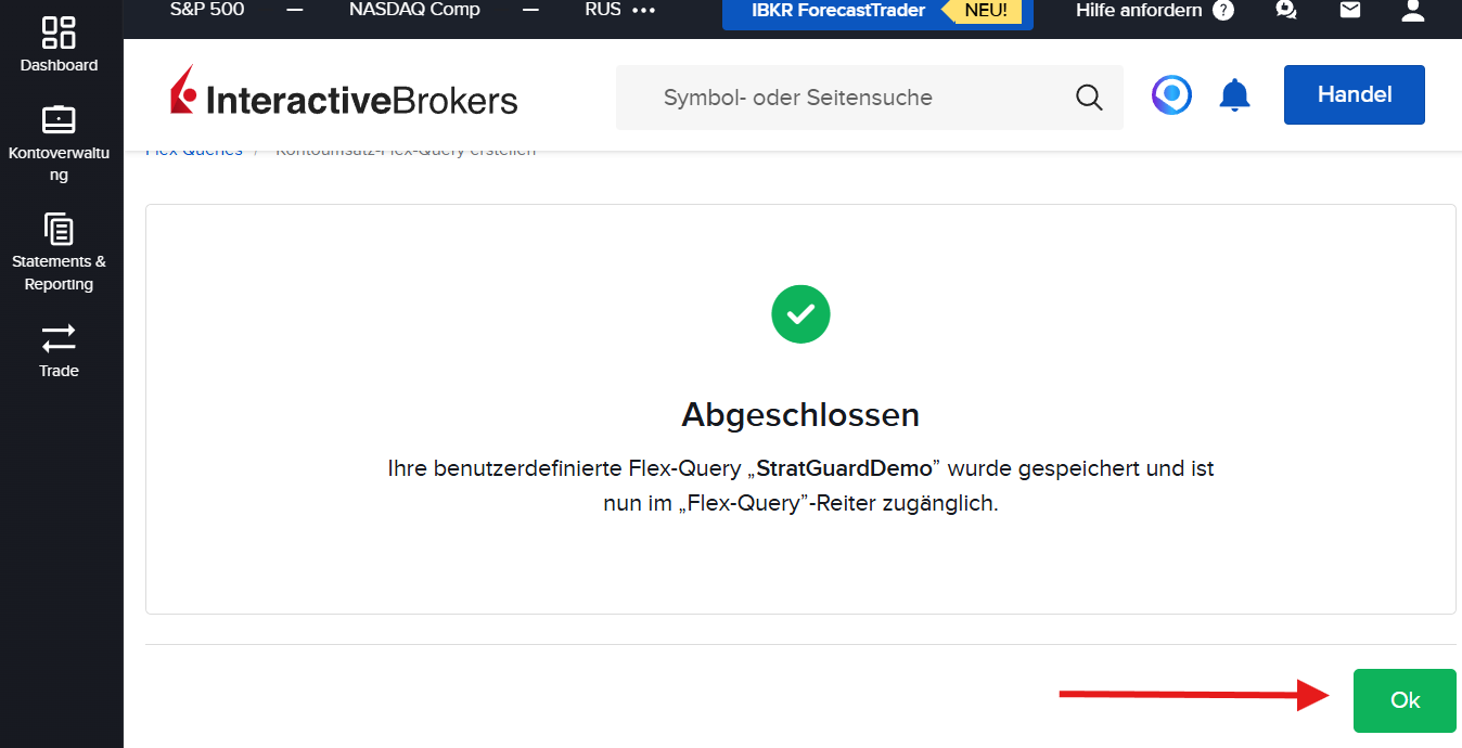 Bestätigung Abgeschlossen